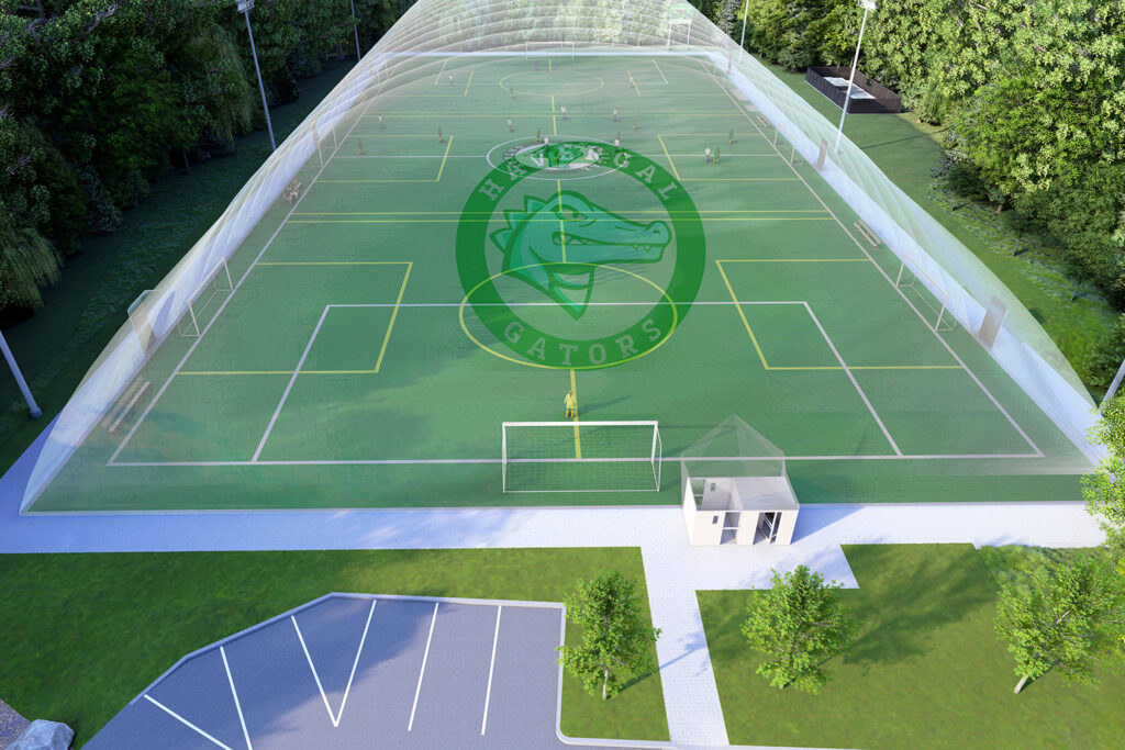 Rendering of an athletic dome on Cohen Field.