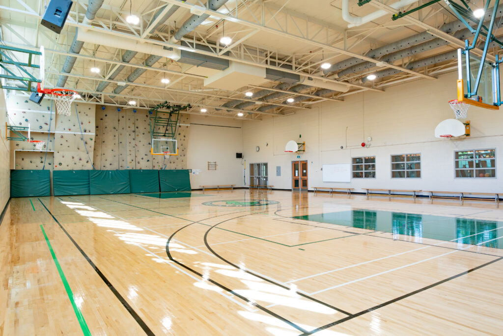Single Gym with an indoor climbing wall.